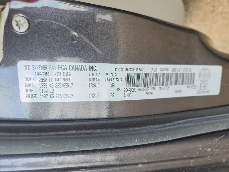 2015 Dodge Grand Caravan მანქანა იყიდება აუქციონზე, vin: 2C4RDGBG1FR732327, აუქციონის ნომერი: 62047226