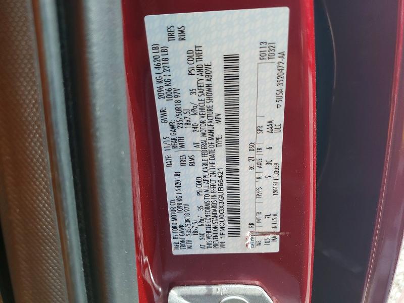 Aukcja sprzedaży 2016 Ford Escape, vin: 1FMCU0GX3GUB66421, numer aukcji: 61792686