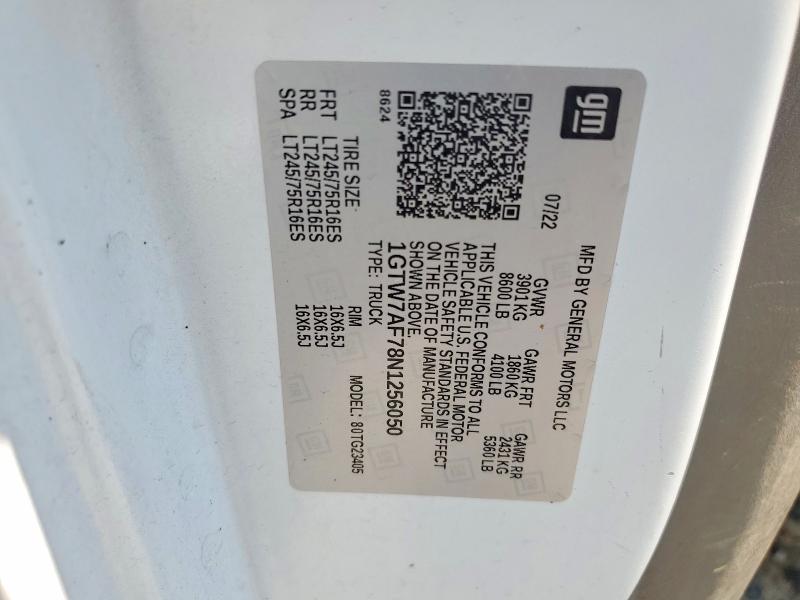 Продаж на аукціоні авто 2022 Gmc Savana, vin: 1GTW7AF78N1256050, номер лоту: 60895976