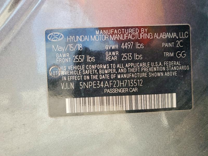 Aukcja sprzedaży 2018 Hyundai Sonata, vin: 5NPE34AF2JH713512, numer aukcji: 62008196
