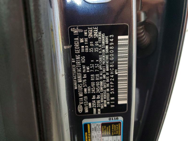62864496 :رقم المزاد ، 5XYP24HC8LG008943 vin ، 2020 Kia Telluride مزاد بيع