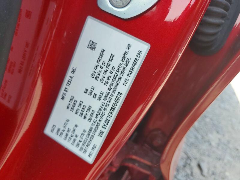 Aukcja sprzedaży 2025 Tesla Model 3, vin: 5YJ3E1EA9SF046078, numer aukcji: 61028046