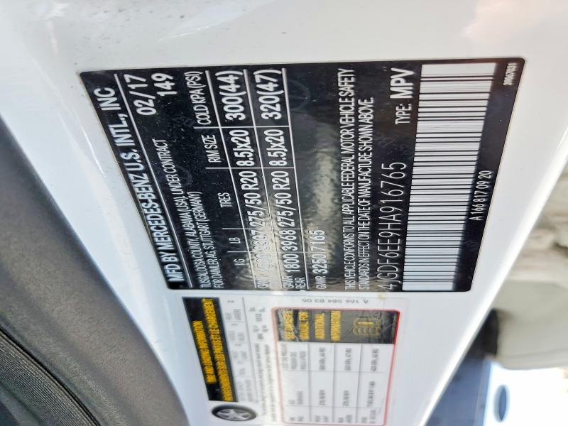 61817136 :رقم المزاد ، 4JGDF6EE9HA916765 vin ، 2017 Mercedes-benz Gls مزاد بيع