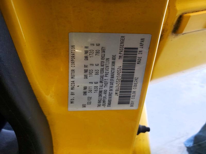 59770036 :رقم المزاد ، JM1BJ245521590524 vin ، 2002 Mazda Protege مزاد بيع