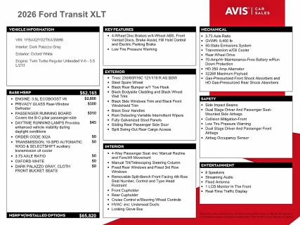 Продажа на аукционе авто 2026 Ford Transit, vin: 1FBAX2YG2TKA35696, номер лота: 61592906