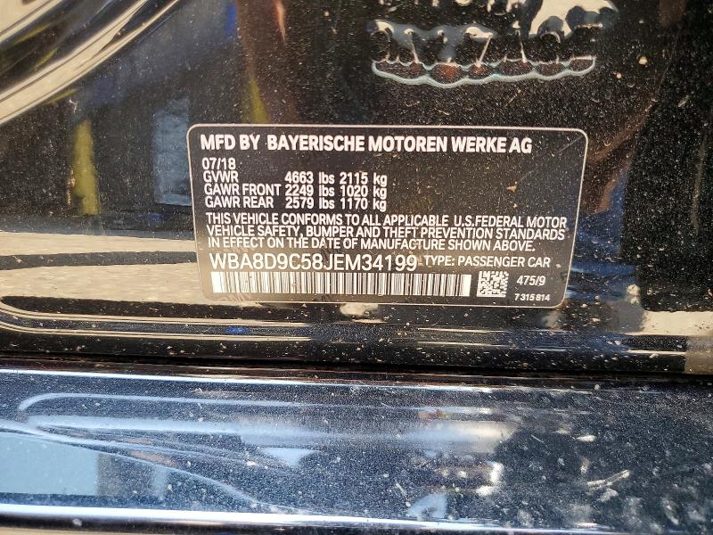 85619895 :رقم المزاد ، WBA8D9C58JEM34199 vin ، 2018 Bmw 330 مزاد بيع