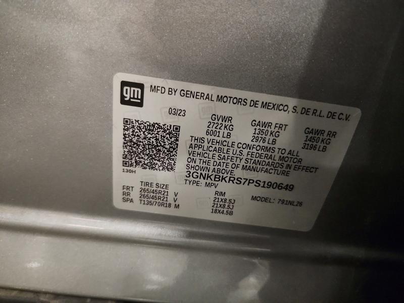 60879786 :رقم المزاد ، 3GNKBKRS7PS190649 vin ، 2023 Chevrolet Blazer مزاد بيع
