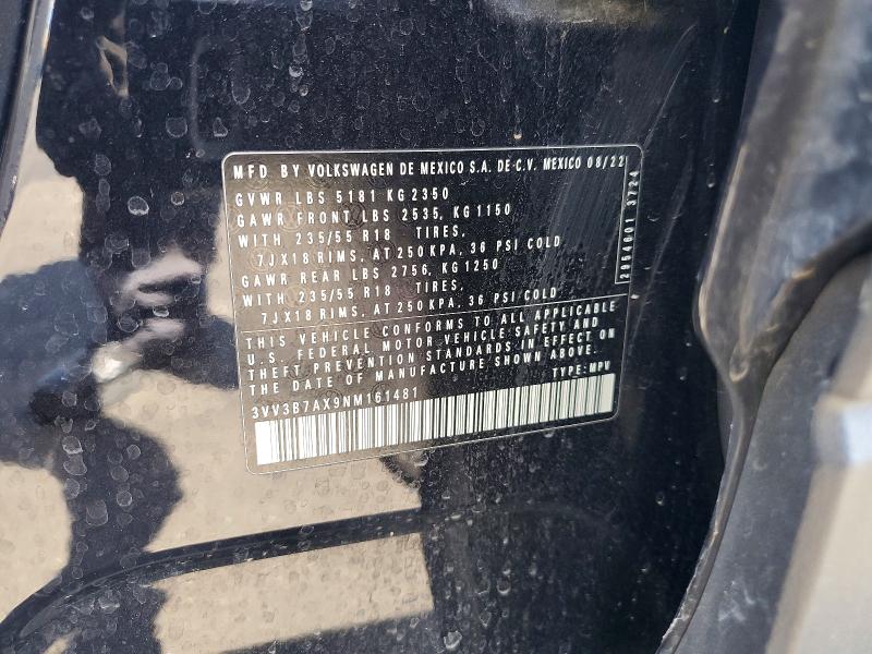 Продажа на аукционе авто 2022 Volkswagen Tiguan, vin: 3VV3B7AX9NM161481, номер лота: 62832826