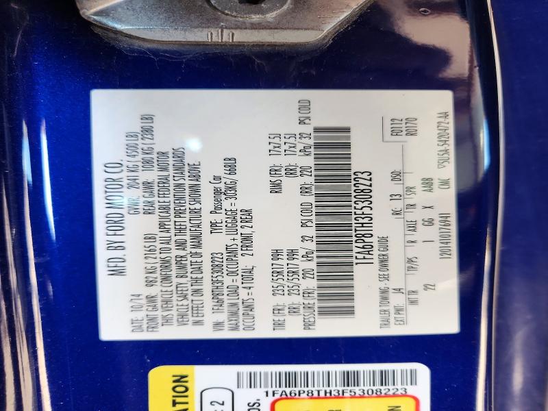 Aukcja sprzedaży 2015 Ford Mustang, vin: 1FA6P8TH3F5308223, numer aukcji: 60585316