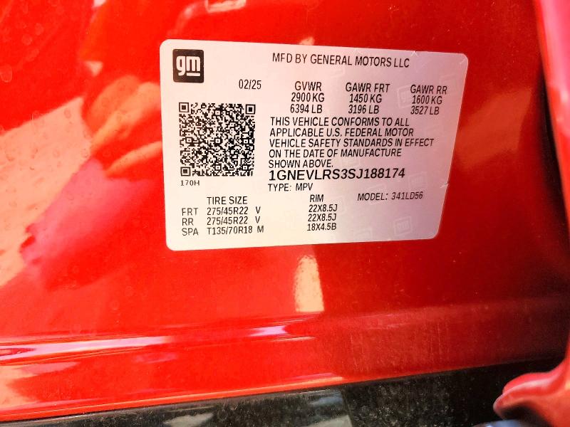 Продаж на аукціоні авто 2025 Chevrolet Traverse, vin: 1GNEVLRS3SJ188174, номер лоту: 61220246
