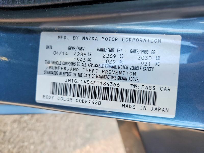 Продаж на аукціоні авто 2015 Mazda 6, vin: JM1GJ1V54F1184366, номер лоту: 61941516