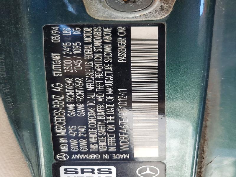 Aukcja sprzedaży 1994 Mercedes-benz Sl, vin: WDBFA67E4RF101241, numer aukcji: 61381876