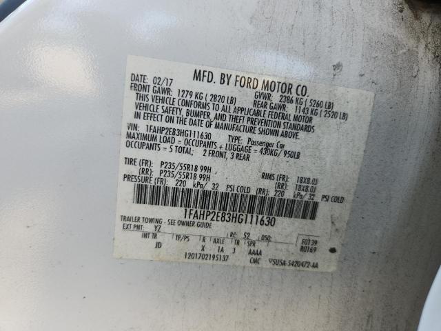 Продажа на аукционе авто 2017 Ford Taurus, vin: 1FAHP2E83HG111630, номер лота: 57875346