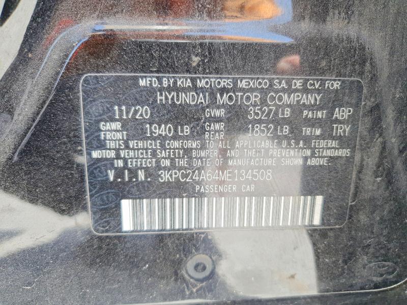 Продаж на аукціоні авто 2021 Hyundai Accent, vin: 3KPC24A64ME134508, номер лоту: 61203476