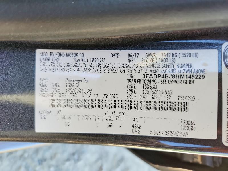 62083836 :رقم المزاد ، 3FADP4BJ8HM145229 vin ، 2017 Ford Fiesta مزاد بيع