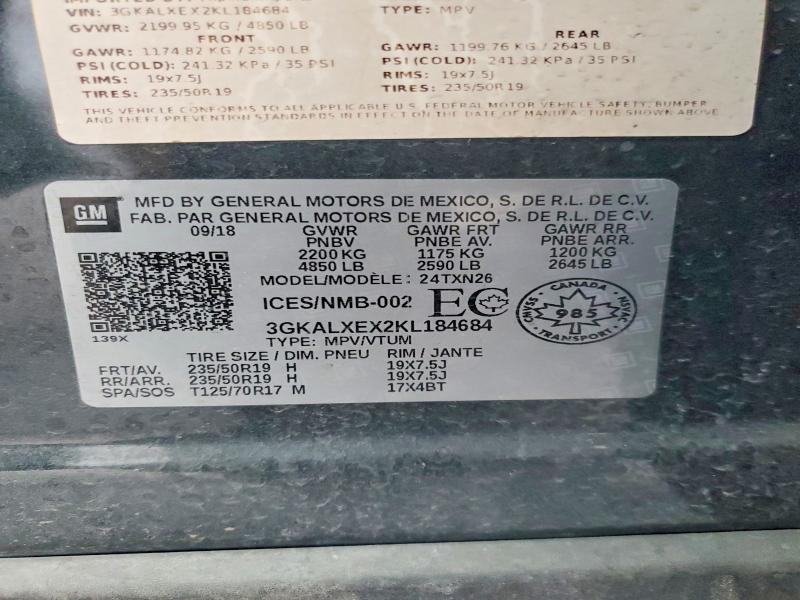 Продажа на аукционе авто 2019 Gmc Terrain, vin: 3GKALXEX2KL184684, номер лота: 61887426