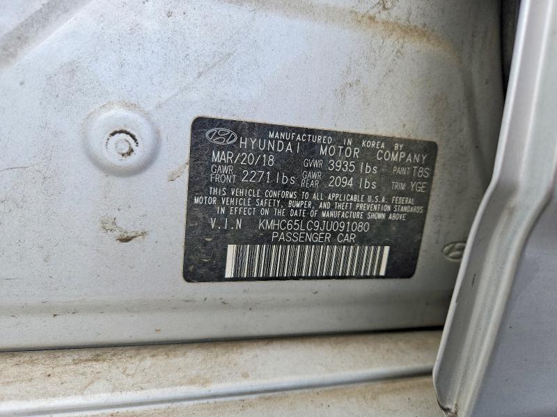 Aukcja sprzedaży 2018 Hyundai Ioniq, vin: KMHC65LC9JU091080, numer aukcji: 85637555