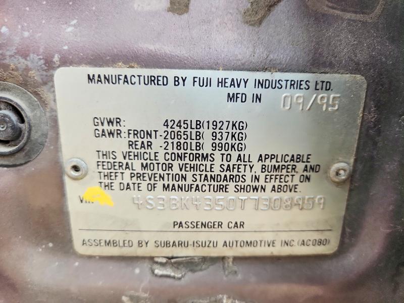 62693486 :رقم المزاد ، 4S3BK4350T7308959 vin ، 1996 Subaru Legacy مزاد بيع