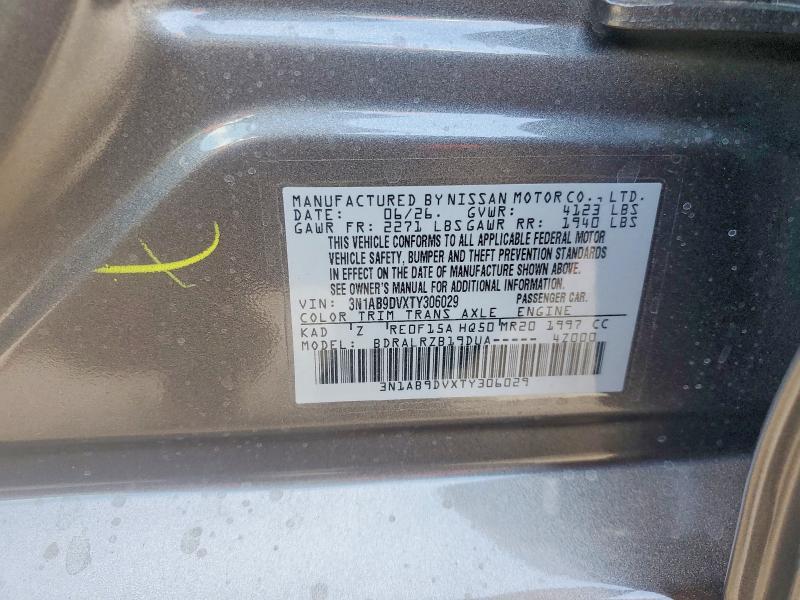 2026 Nissan Sentra მანქანა იყიდება აუქციონზე, vin: 3N1AB9DVXTY306029, აუქციონის ნომერი: 61571026