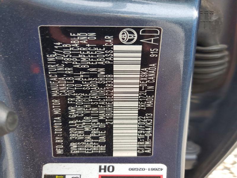 Продажа на аукционе авто 2014 Toyota Corolla, vin: 2T1BURHE0EC218308, номер лота: 62930956