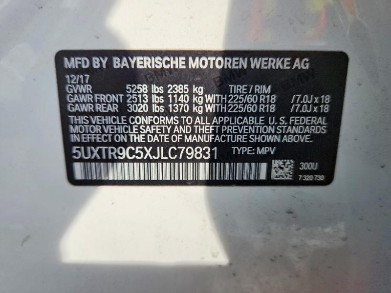 Продаж на аукціоні авто 2018 Bmw X3, vin: 5UXTR9C5XJLC79831, номер лоту: 59662286