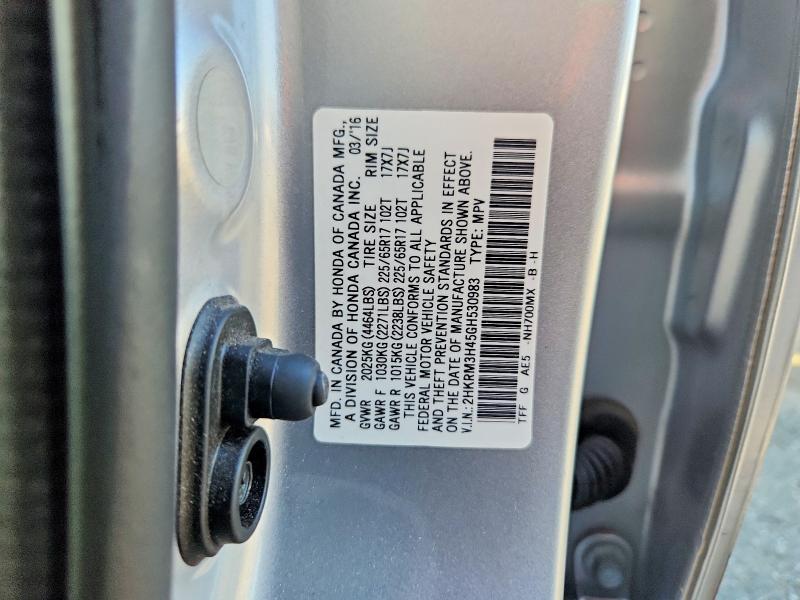 61203096 :رقم المزاد ، 2HKRM3H45GH530983 vin ، 2016 Honda Cr-v مزاد بيع