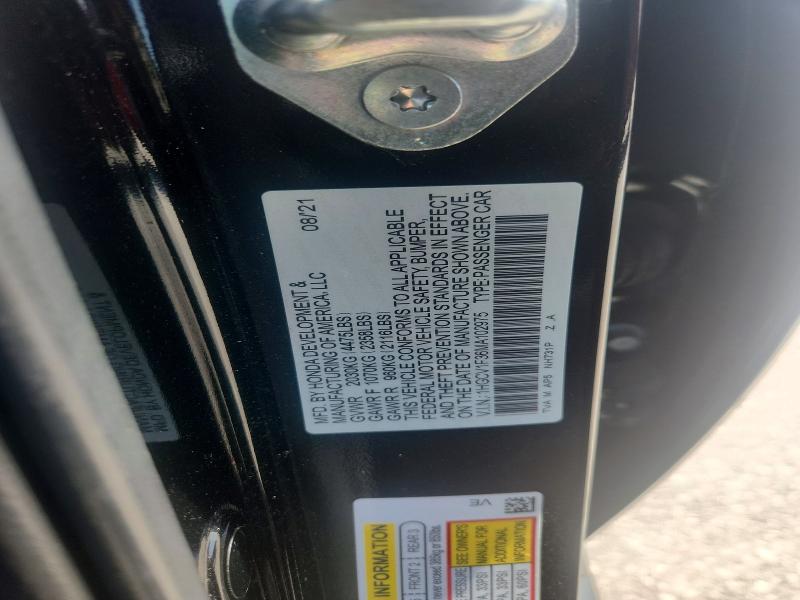 Продажа на аукционе авто 2021 Honda Accord, vin: 1HGCV1F36MA102975, номер лота: 61713656