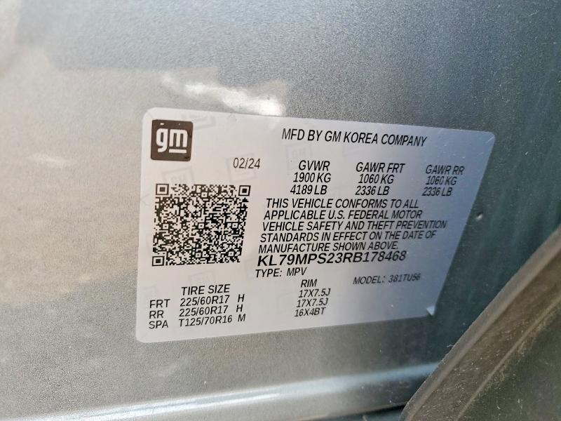Продажа на аукционе авто 2024 Chevrolet Trailblazer, vin: KL79MPS23RB178468, номер лота: 60608896