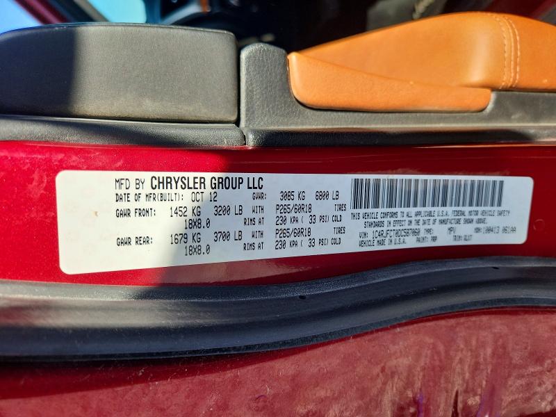 61355366 :رقم المزاد ، 1C4RJFCT0DC587060 vin ، 2013 Jeep Grand Cherokee مزاد بيع