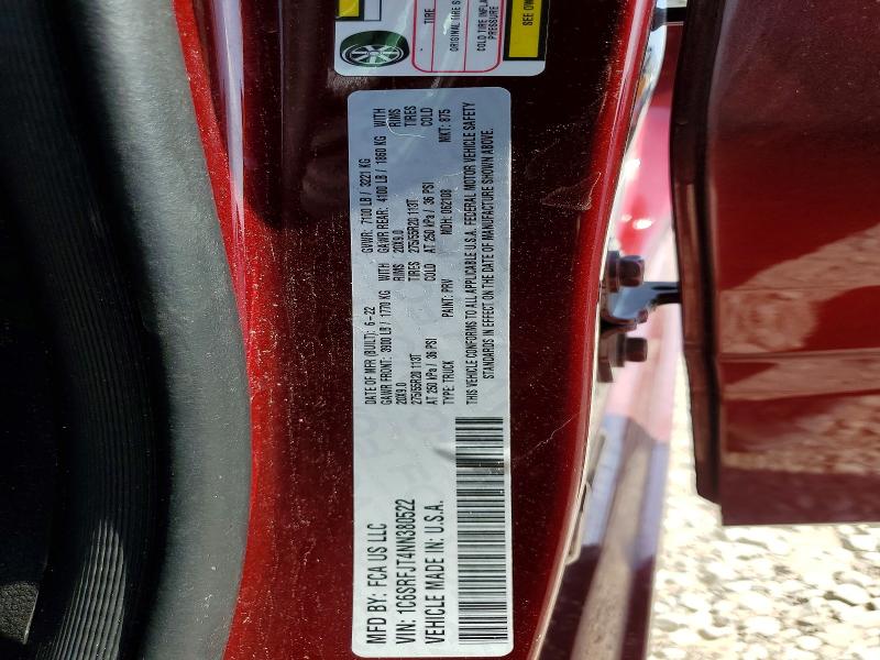 Продаж на аукціоні авто 2022 Ram 1500, vin: 1C6SRFJT4NN380522, номер лоту: 59718316