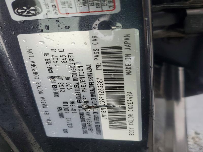 60332976 :رقم المزاد ، JM1BM1V39F1263287 vin ، 2015 Mazda 3 مزاد بيع