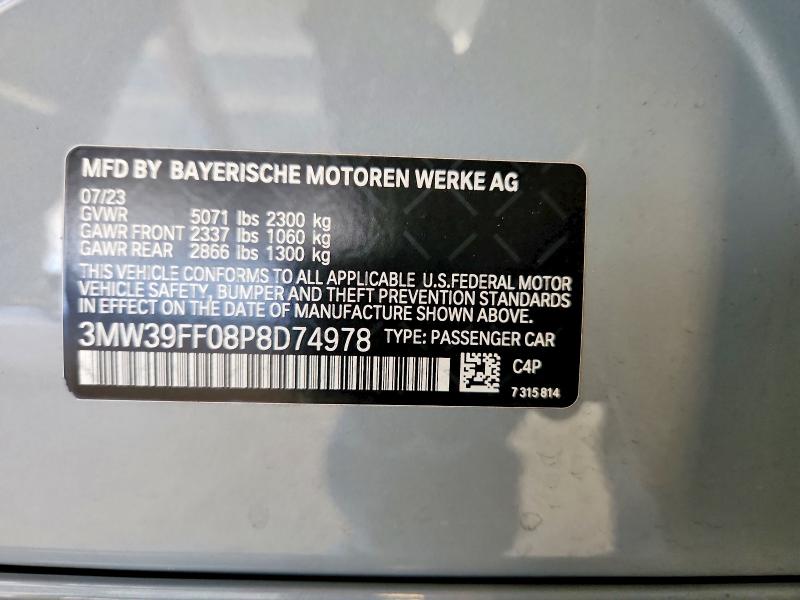 Aukcja sprzedaży 2023 Bmw 330e, vin: 3MW39FF08P8D74978, numer aukcji: 62351146