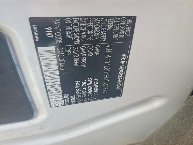 Aukcja sprzedaży 2021 Mercedes-benz Sprinter, vin: W1Y4EBHY5MT069811, numer aukcji: 59944516