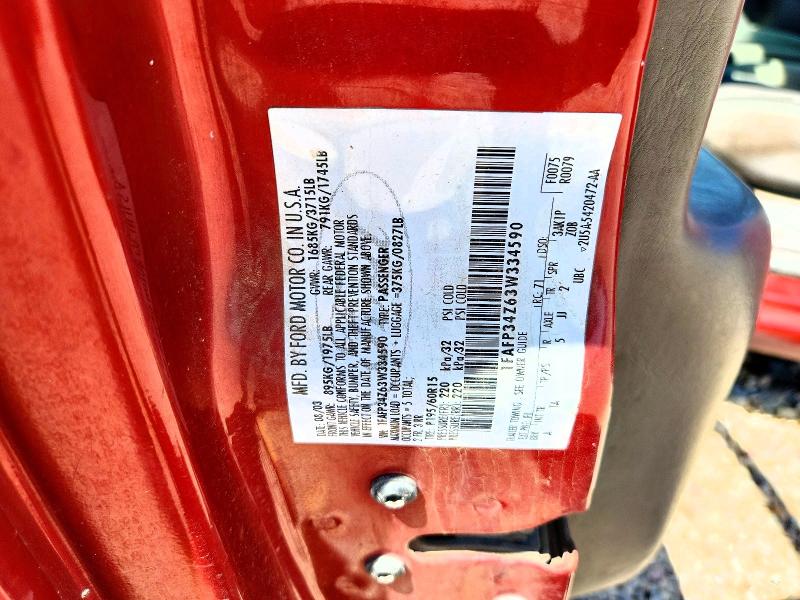2003 Ford Focus მანქანა იყიდება აუქციონზე, vin: 1FAFP34Z63W334590, აუქციონის ნომერი: 60346236