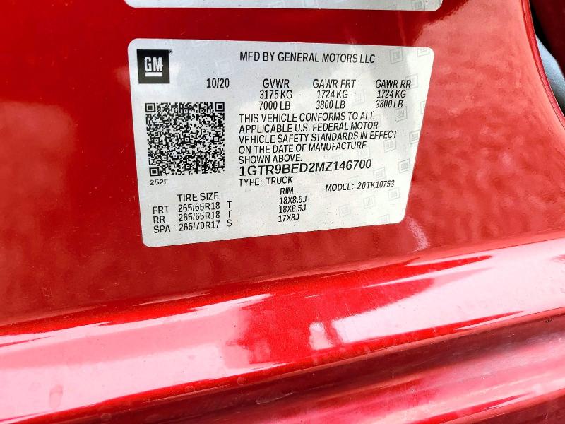 Aukcja sprzedaży 2021 Gmc Sierra, vin: 1GTR9BED2MZ146700, numer aukcji: 61545946