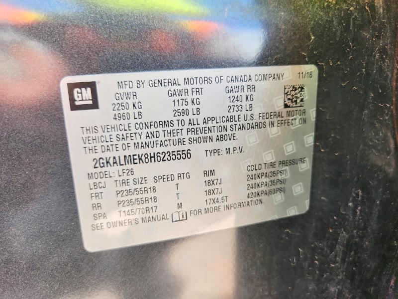 Aukcja sprzedaży 2017 Gmc Terrain, vin: 2GKALMEK8H6235556, numer aukcji: 56321986