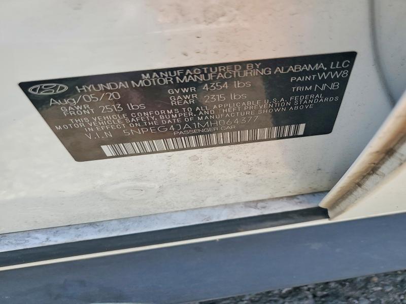 Продажа на аукционе авто 2021 Hyundai Sonata, vin: 5NPEG4JA1MH064377, номер лота: 60187026
