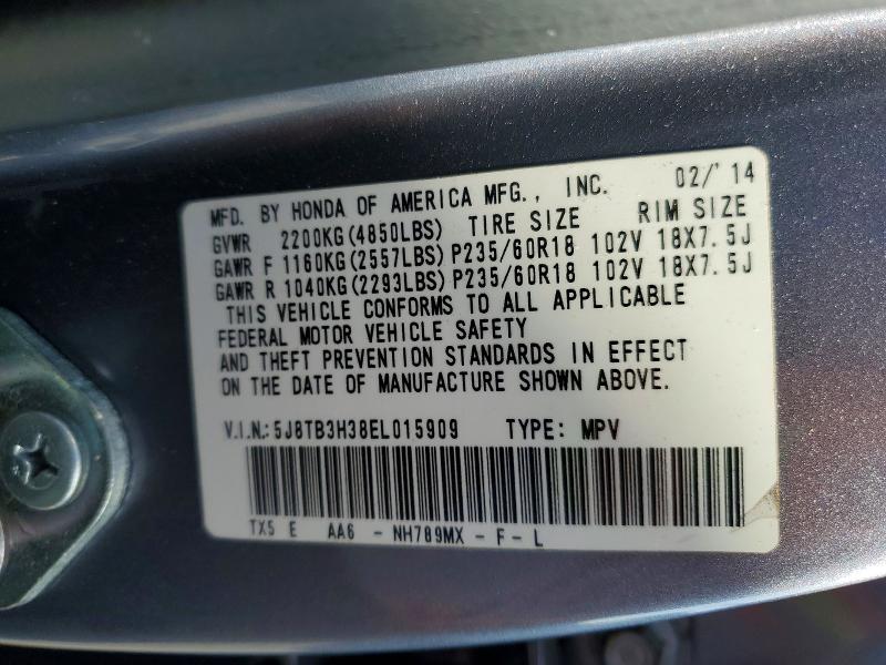 62336076 :رقم المزاد ، 5J8TB3H38EL015909 vin ، 2014 Acura Rdx مزاد بيع