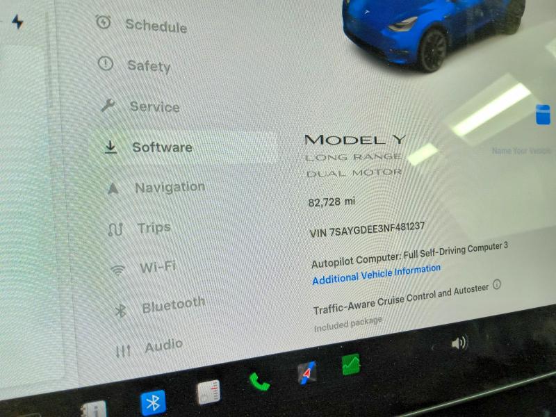 60645306 :رقم المزاد ، 7SAYGDEE3NF481237 vin ، 2022 Tesla Model Y مزاد بيع