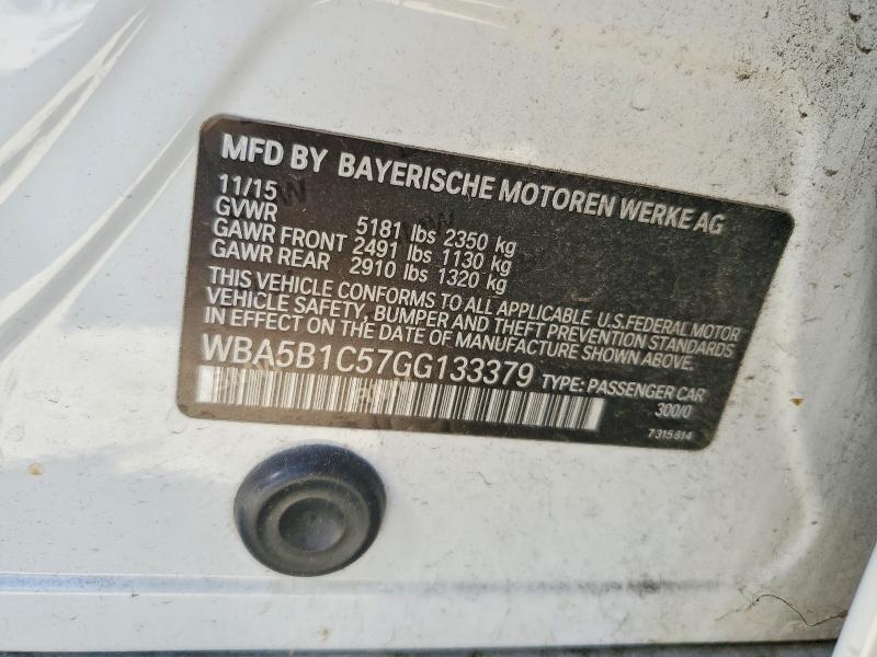 2016 Bmw 535 მანქანა იყიდება აუქციონზე, vin: WBA5B1C57GG133379, აუქციონის ნომერი: 63571606