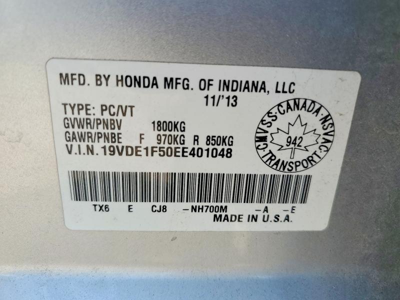 63582646 :رقم المزاد ، 19VDE1F50EE401048 vin ، 2014 Acura Ilx مزاد بيع