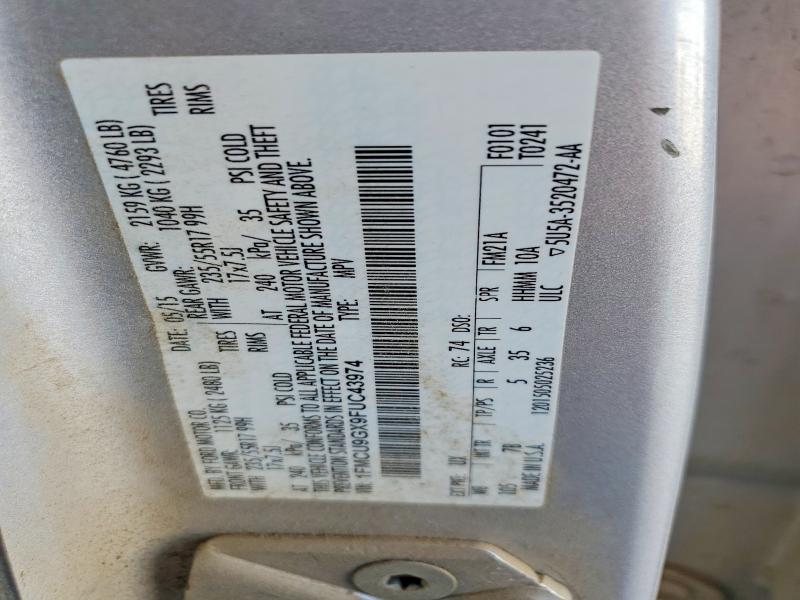 59185246 :رقم المزاد ، 1FMCU9GX9FUC43974 vin ، 2015 Ford Escape مزاد بيع
