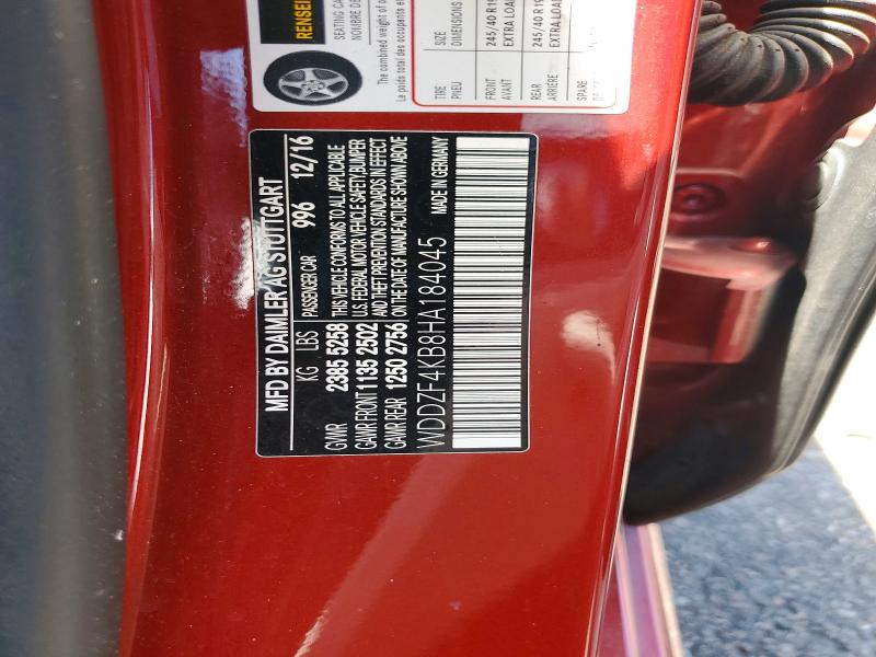 Продажа на аукционе авто 2017 Mercedes-benz E, vin: WDDZF4KB8HA184045, номер лота: 60021116
