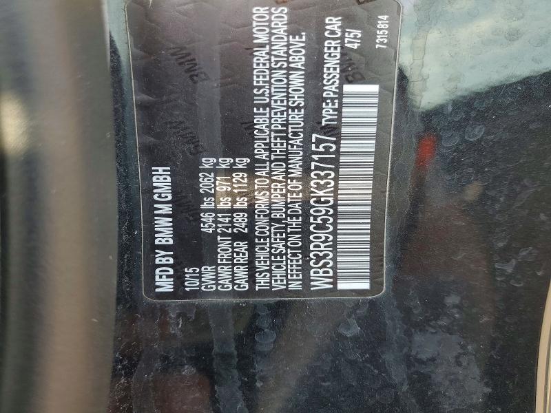 Aukcja sprzedaży 2016 Bmw M4, vin: WBS3R9C59GK337157, numer aukcji: 61624696