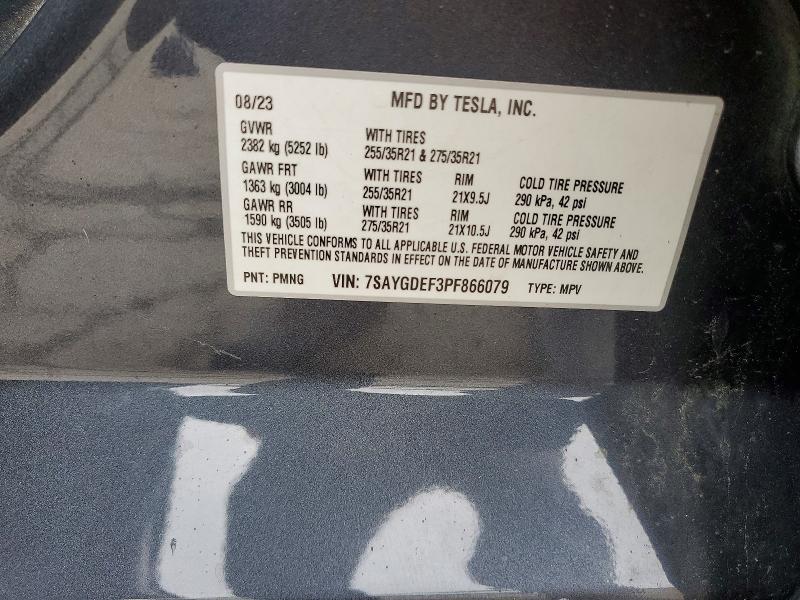 Продаж на аукціоні авто 2023 Tesla Model Y, vin: 7SAYGDEF3PF866079, номер лоту: 59847306
