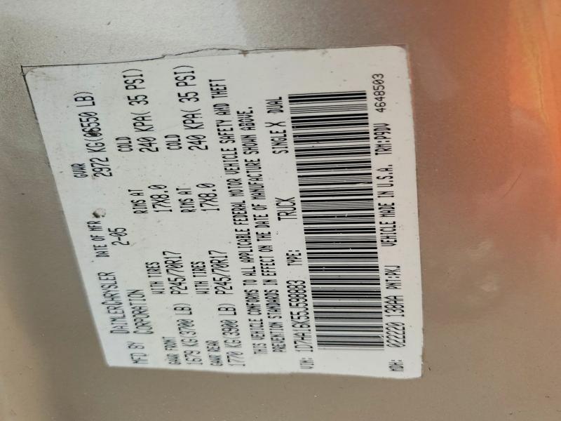 Aukcja sprzedaży 2005 Dodge Ram 1500, vin: 1D7HA16K55J598883, numer aukcji: 61535376