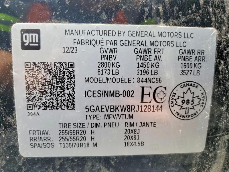 Aukcja sprzedaży 2024 Buick Enclave, vin: 5GAEVBKW8RJ128144, numer aukcji: 59338236