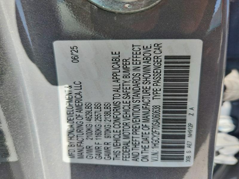 Продаж на аукціоні авто 2025 Honda Accord, vin: 1HGCY2F70SA060638, номер лоту: 61519586