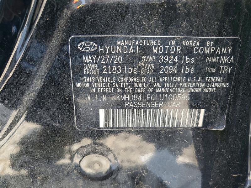Продаж на аукціоні авто 2020 Hyundai Elantra, vin: KMHD84LF6LU100596, номер лоту: 62713566