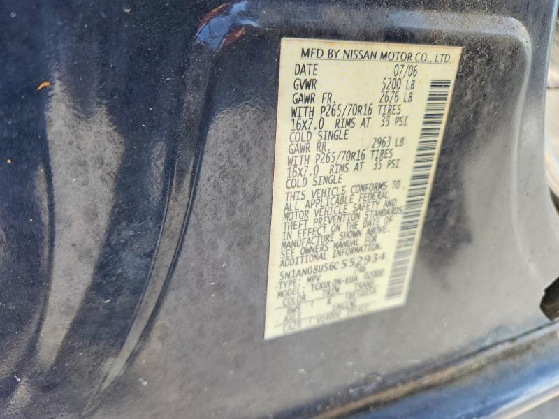 Aukcja sprzedaży 2006 Nissan Xterra, vin: 5N1AN08U56C552934, numer aukcji: 61844846
